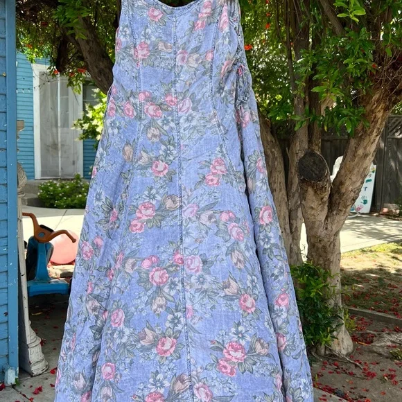 Vintage 90s Floral Maxi Dress 8 / M Corset - Picture 4 of 6